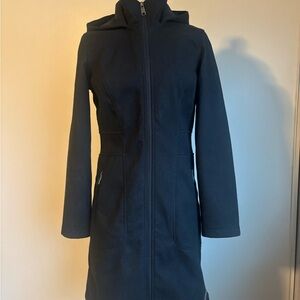 Merrell Women's Select Regulate Fleece lined Black Hooded Trench Jacket Coat S